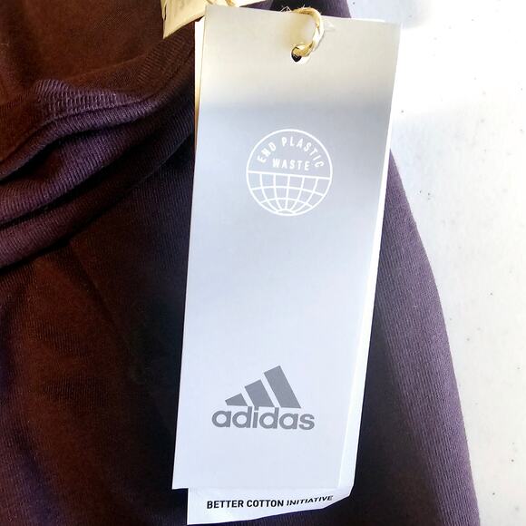 NEW Adidas Leggings Tight Fit High Waist Full Length Burgundy Purple XS 3200 - Picture 5 of 10